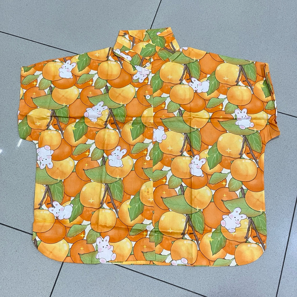 KEMEJA LENGAN PENDEK KELINCI JERUK RABBIT ORANGE BONUS BY ANANYA BKK