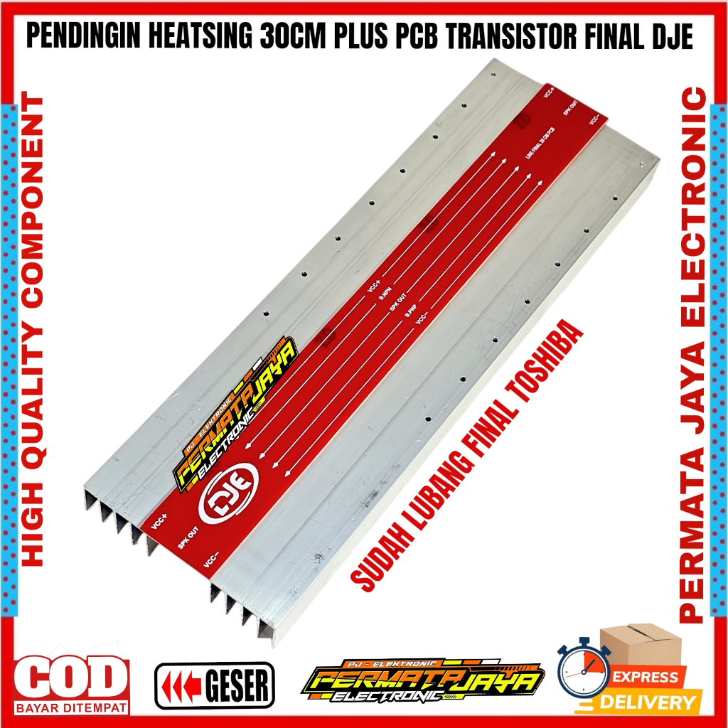 Pendingin Heatsink 30CM Plus PCB Transistor Final DJE