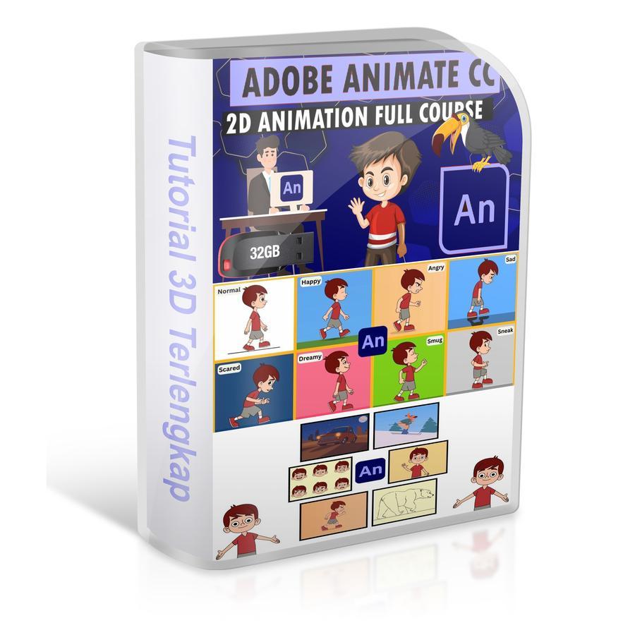 Adobe Animate 2025 Mastering Video Tutorial Character 2D Animation Series via Flashdisk 32GB