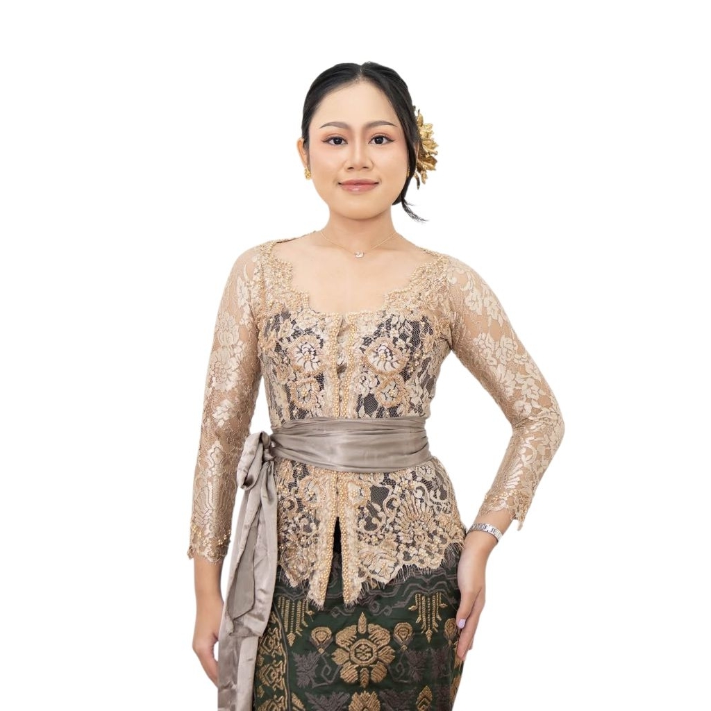 Kebaya Mewah Brokat Metalik Payet Bali