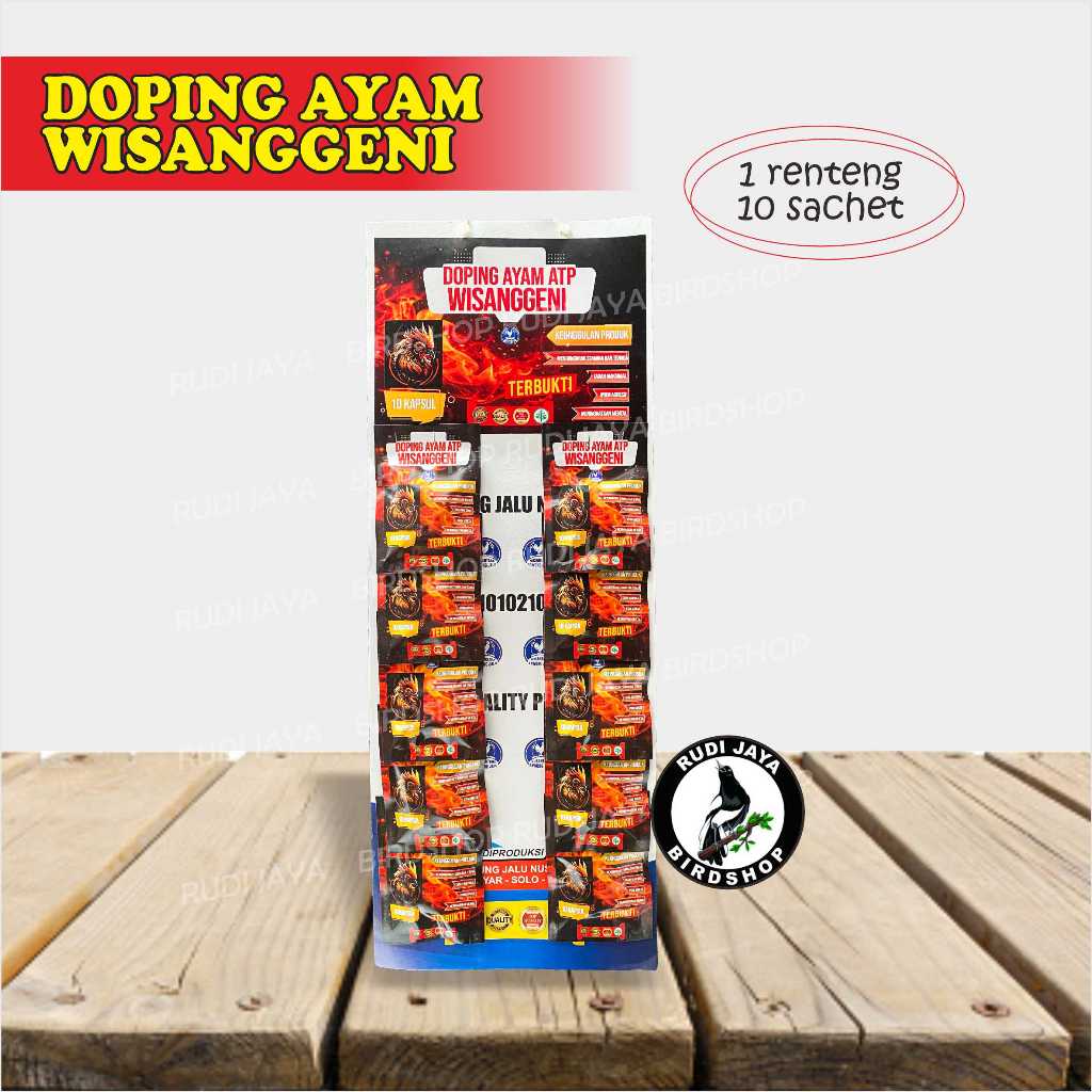 DOPING AYAM ATP WISANGGENI 1 RENTENG SAWUNG JALU JAMU VITAMIN AYAM SEBELUM LAGA MENAMBAH STAMINA
