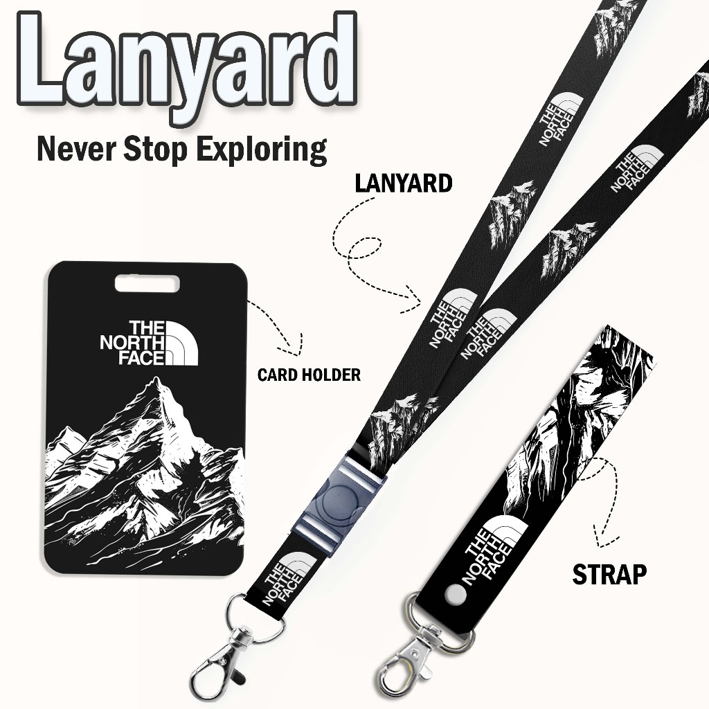 

STRAP LANYARD CARD HOLDER The North Face Gantungan Kunci - Tali Handphone - ID Card