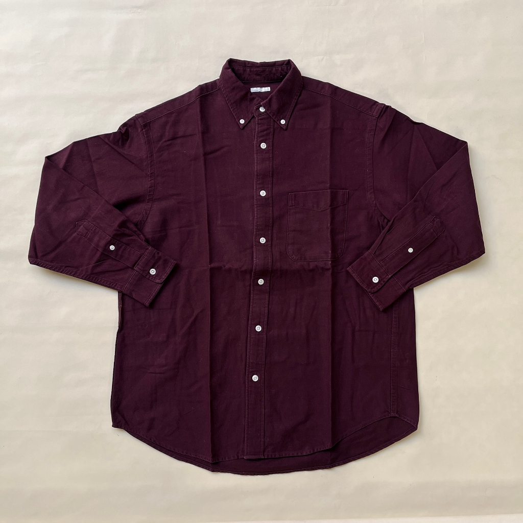 GU UNIQLO Long Formal Shirt / Kemeja Formal GU Uniqlo Maroon