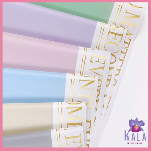 

20 Lembar Flower Wrapping paper gold line Cellophane Paper Kertas Buket KB6006