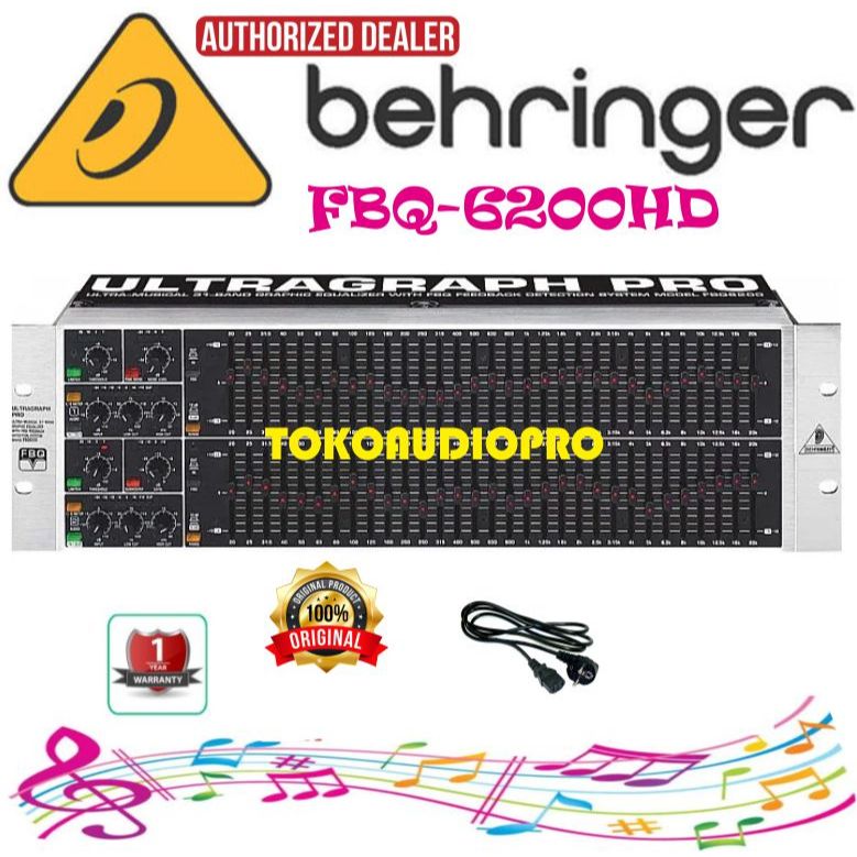 Behringer FBQ6200HD Stereo Graphic Equalizer with Feedback Detection FBQ-6200 HD