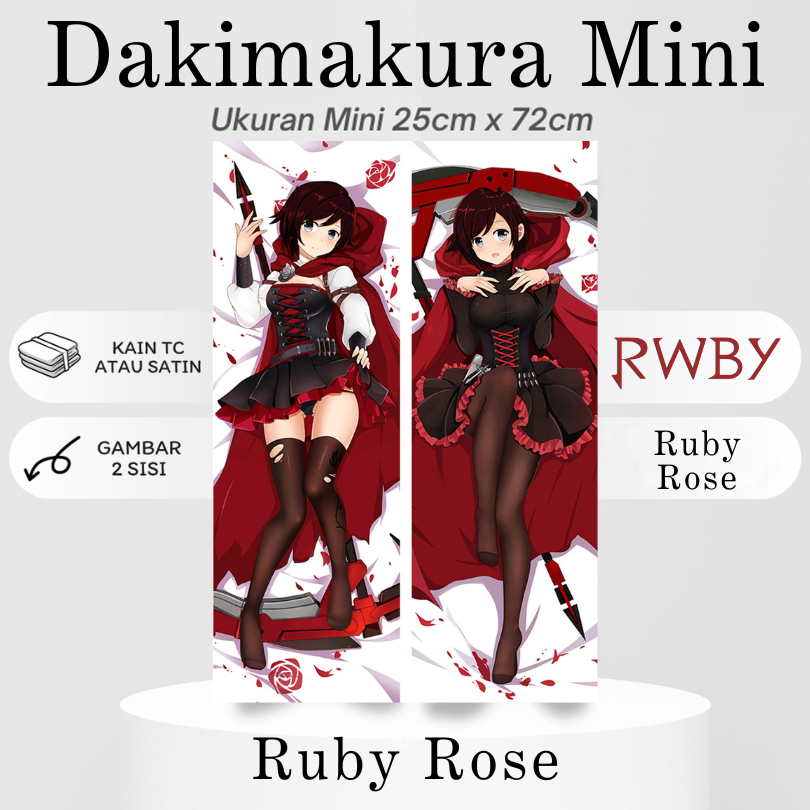 DAKIMAKURA Mini RUBY ROSE RWBY - Sarung bantal Mini Waifu Anime RWBY: Hyousetsu Teikoku Ice Queendom