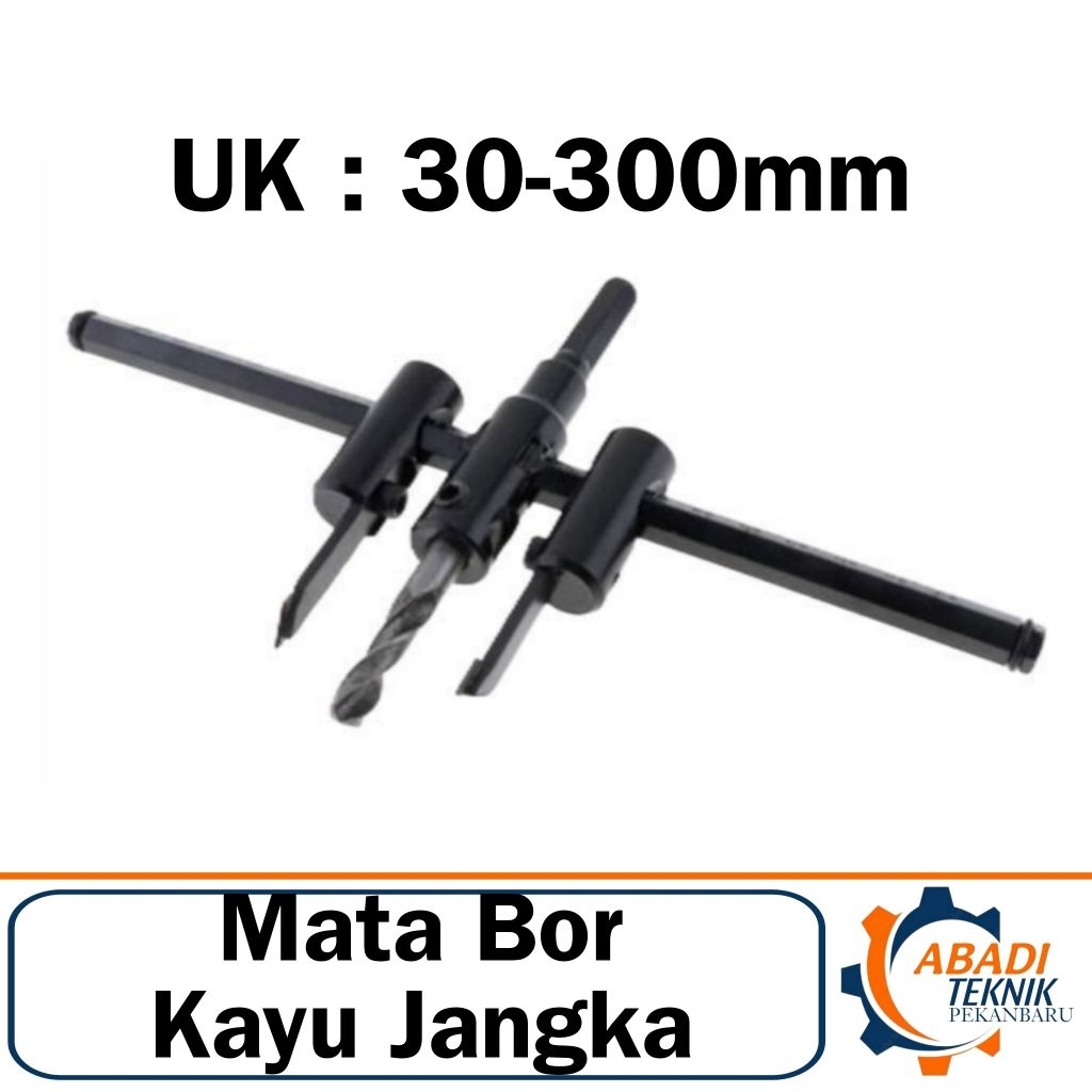 Mata Bor Kayu Jangka 30-300 mm Adjustable Circle Hole Saw Cutter 30Cm