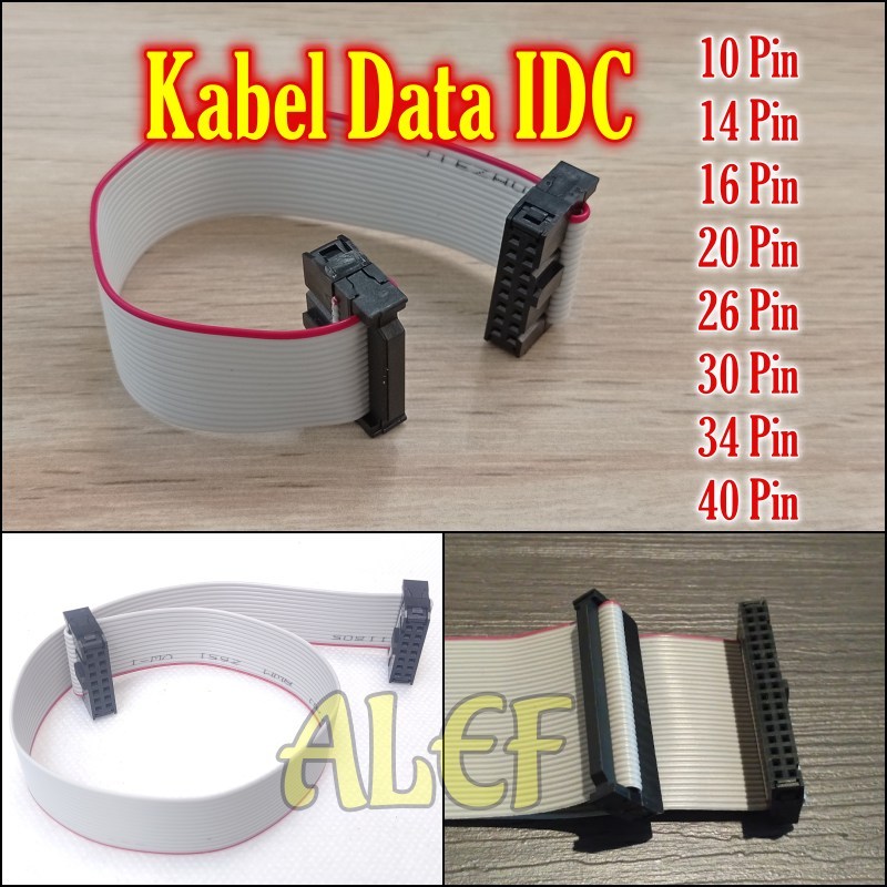 Kabel data IDC IDE 10 14 16 20 26 30 34 40 Pin Panjang 15 25 30 50 cm 1M header Female housing