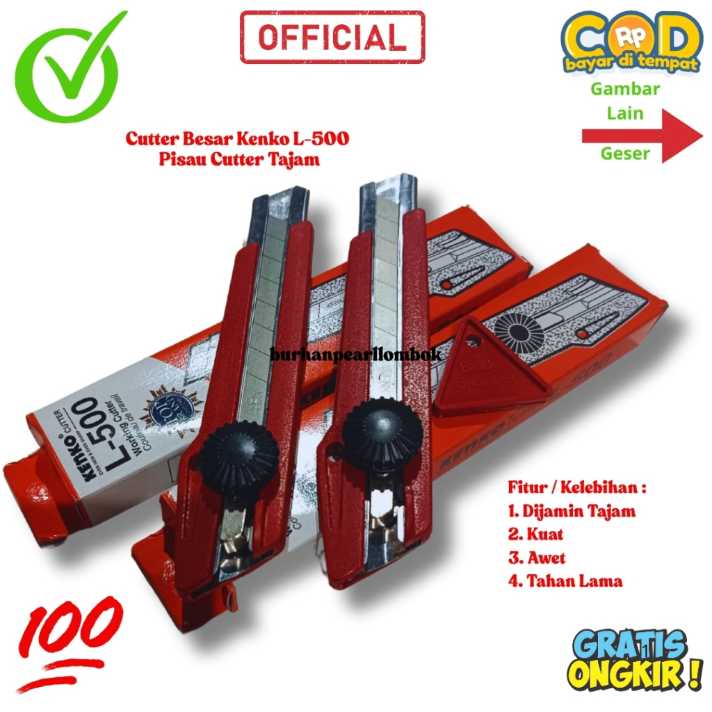 

Paket Pisau Cutter Kenko L 500 Besar