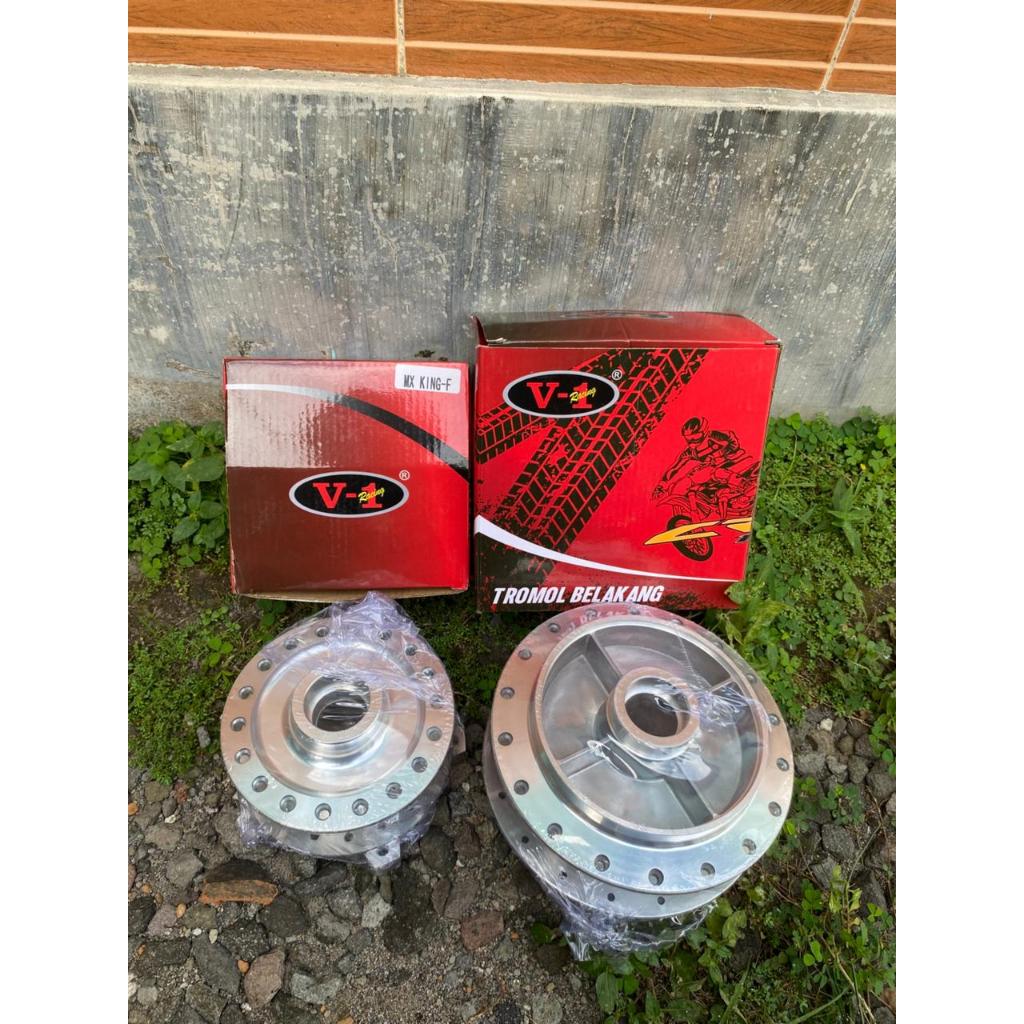 Tromol Set MX King Depan Belakang Trombol Yamaha MX King 150 Warna Chrome
