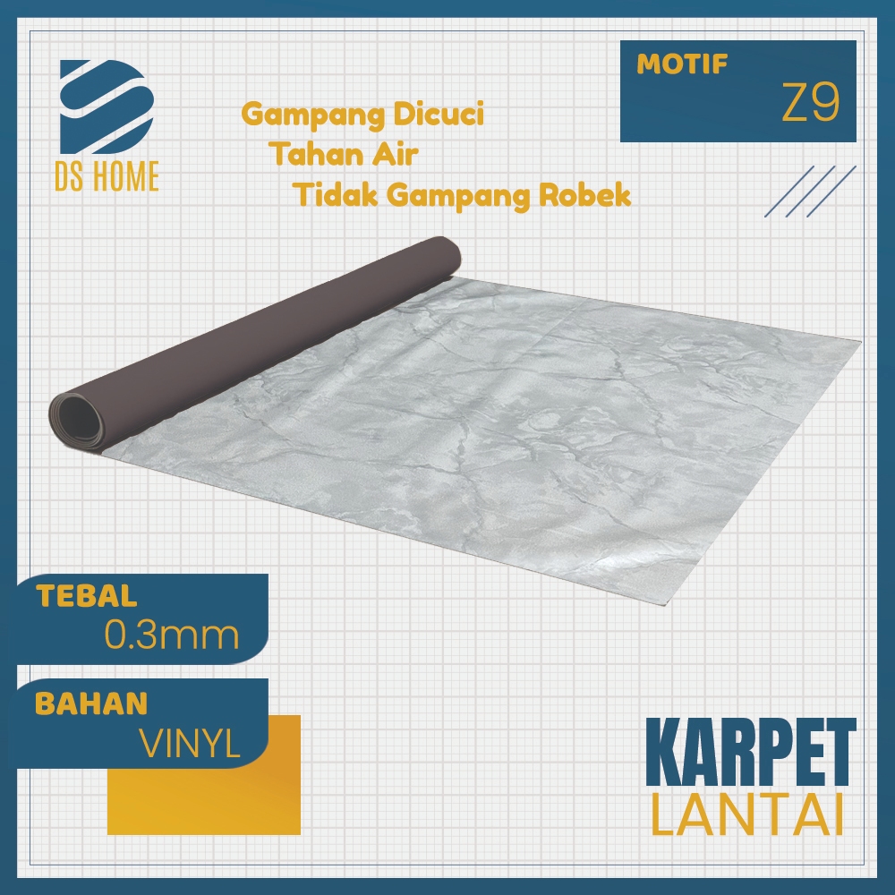 Motif Z9 - Karpet Lantai Tikar Plastik Vinyl METERAN dengan Lebar 1.2m