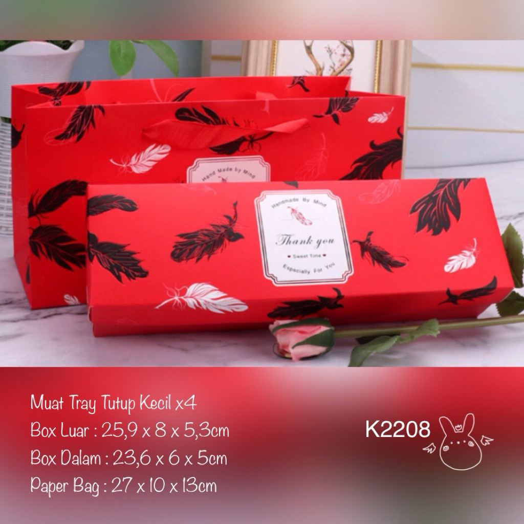 

(5pcs) Kotak +Tas K2208 |Mooncake| Cookies| Nastar Box (K22/ K77/ K90)