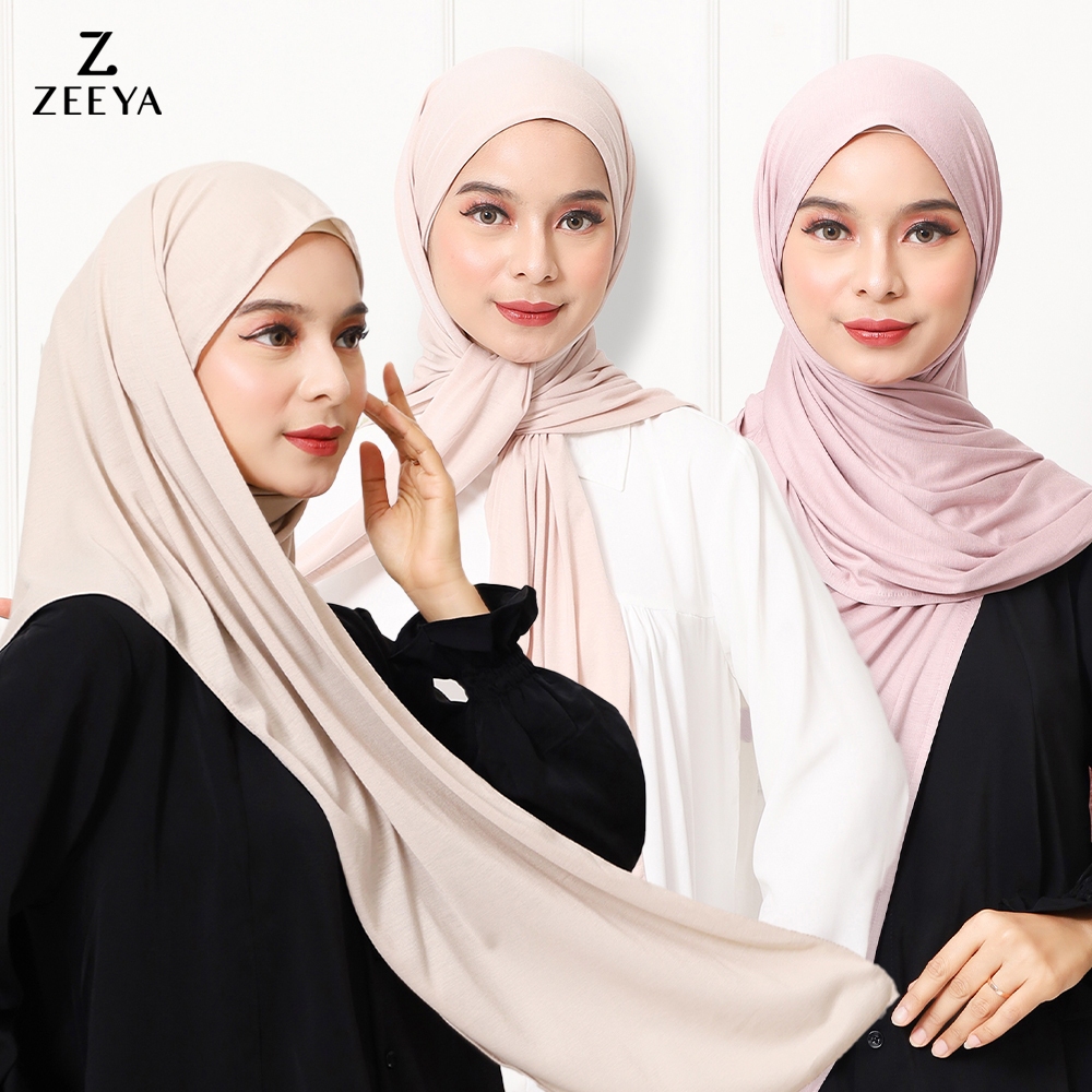 Zeeya Collection Amara Pashmina Basic Kaos Rayon Airflow (Pashmina Kaos Rayon)