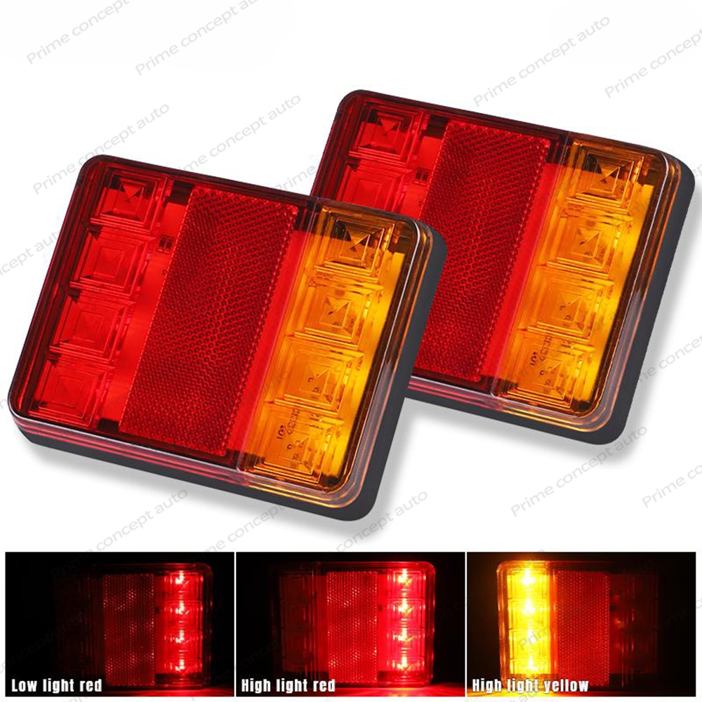 Stop Lamp Truk 12V/24V Lampu belakang LED Truk 8LED UNIVERSAL 12V