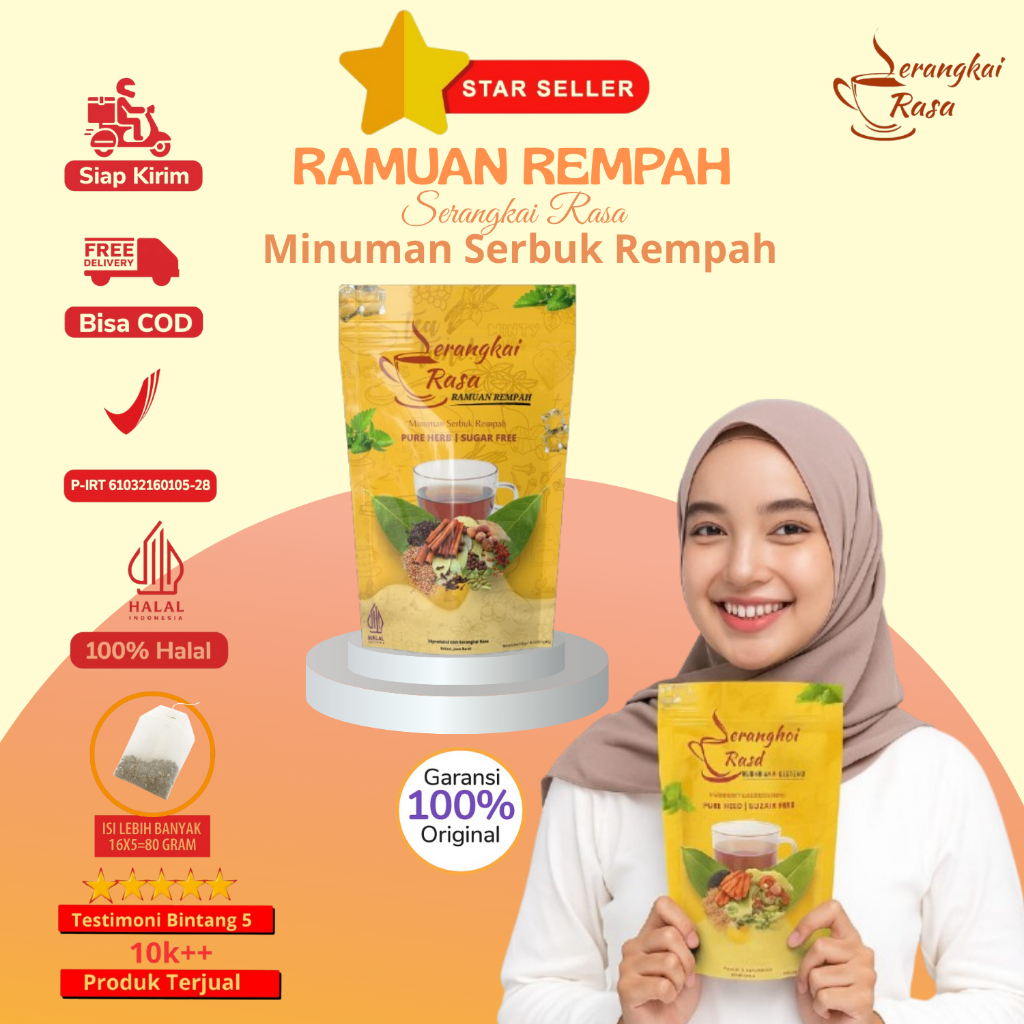 

[ pouch Kuning ] Teh Detox | Teh celup Rempah | JSR | Imunitas | Ramuan Rempah Serangkai Rasa