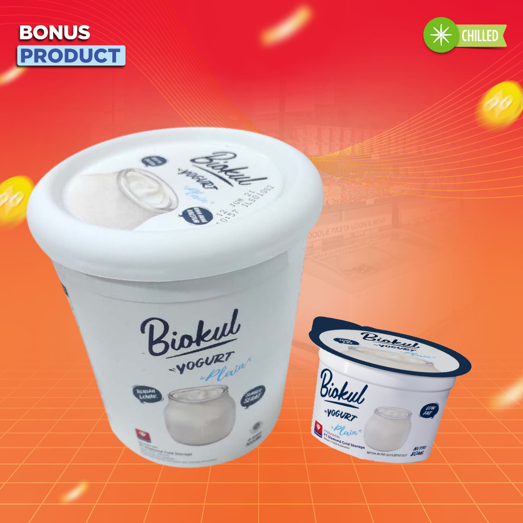 

BONUS PRODUK 1 PCS BIOKUL STIRRED YOGURT PLAIN 1000 ML FREE 1 PCS 80 GR