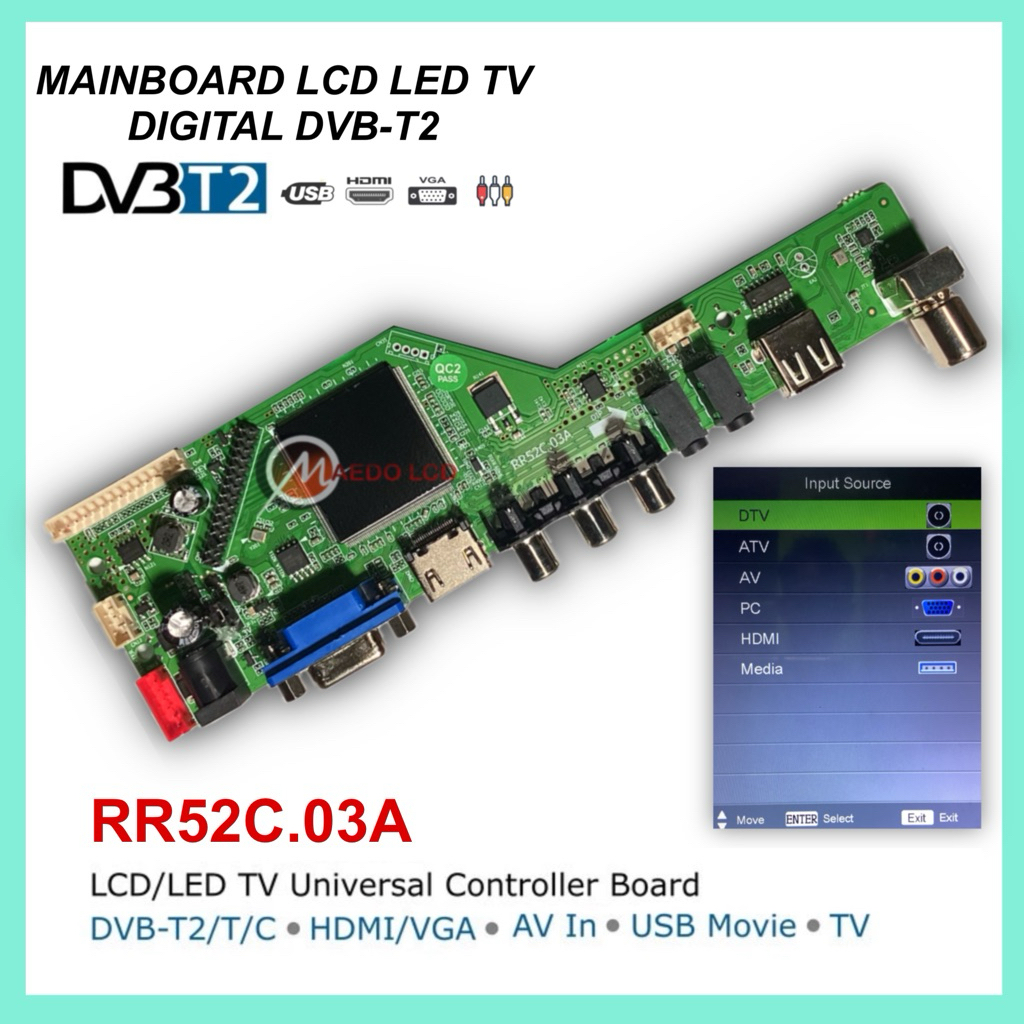 Universal LED LCD TV  Board Digital DVB T2  - Mainboard Digital