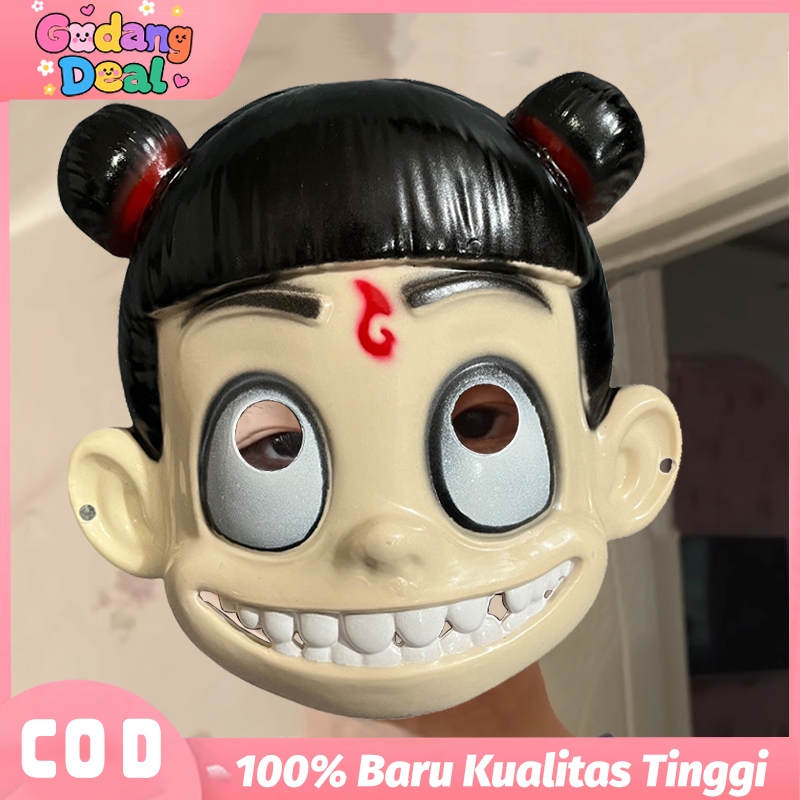 Masker Nezha Devil Boy Topeng Karakter Anime Cosplay Prop Unik Mainan Karakter