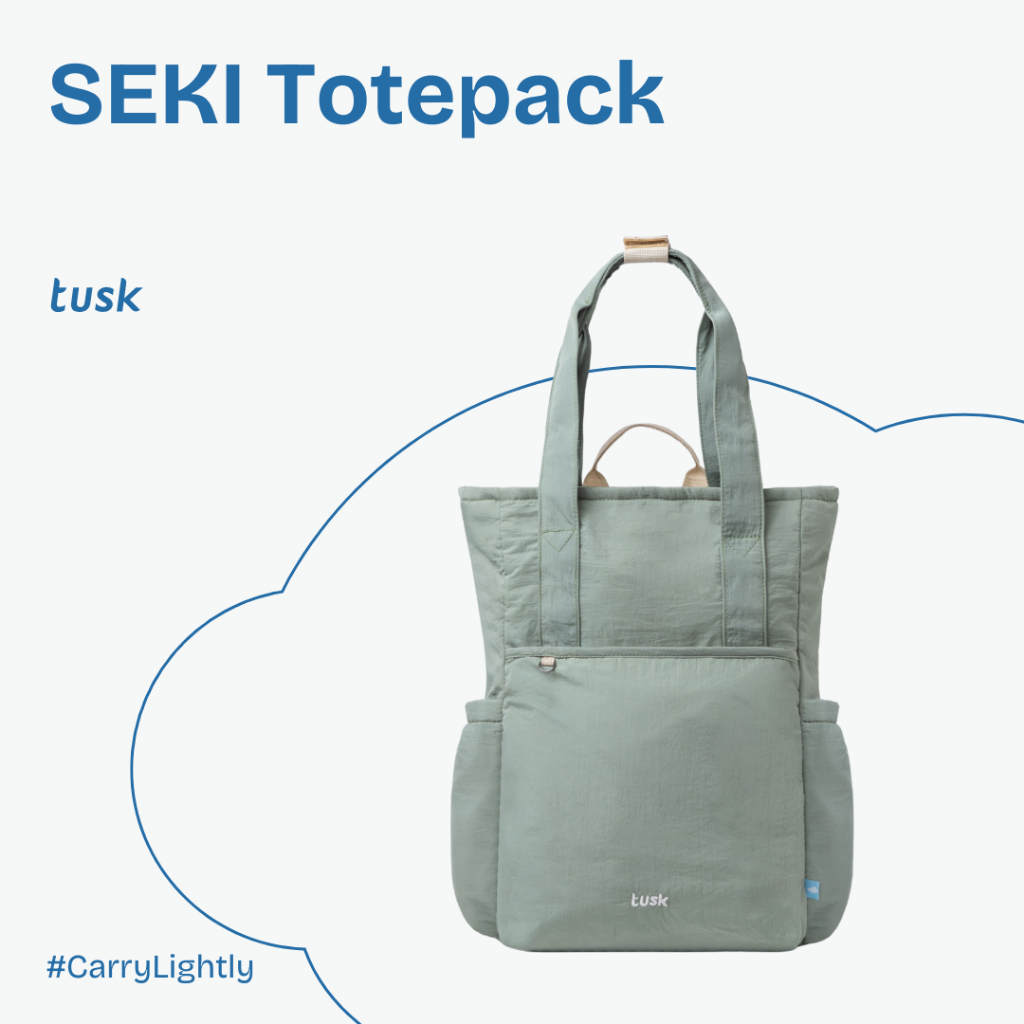 Tusk Totepack Seki Matcha Totebag Pria Wanita Backpack