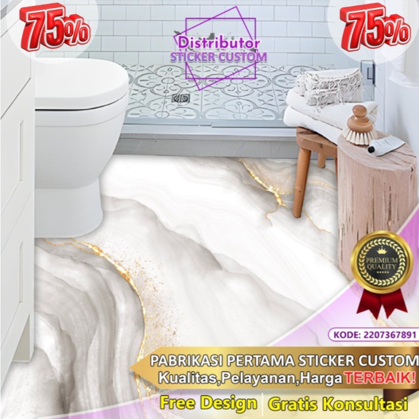 Sticker Custom 3D Tema Marmer | Stiker Kaca Kantor | Stiker Kaca | Sticker Kaca Pintu | Sticker Gedu