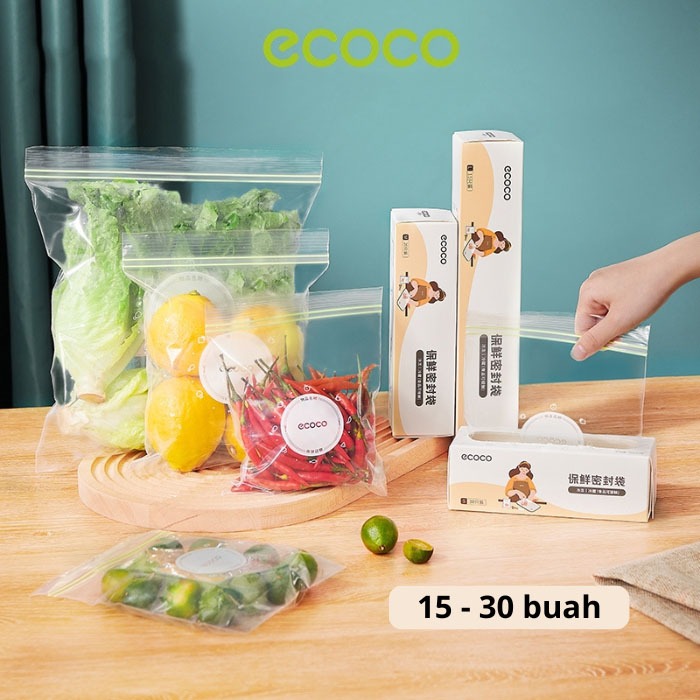 ECOCO Sealed Food Bag - Kantong Plastik Ziplock Tempat Penyimpanan Makanan Zipper Bag