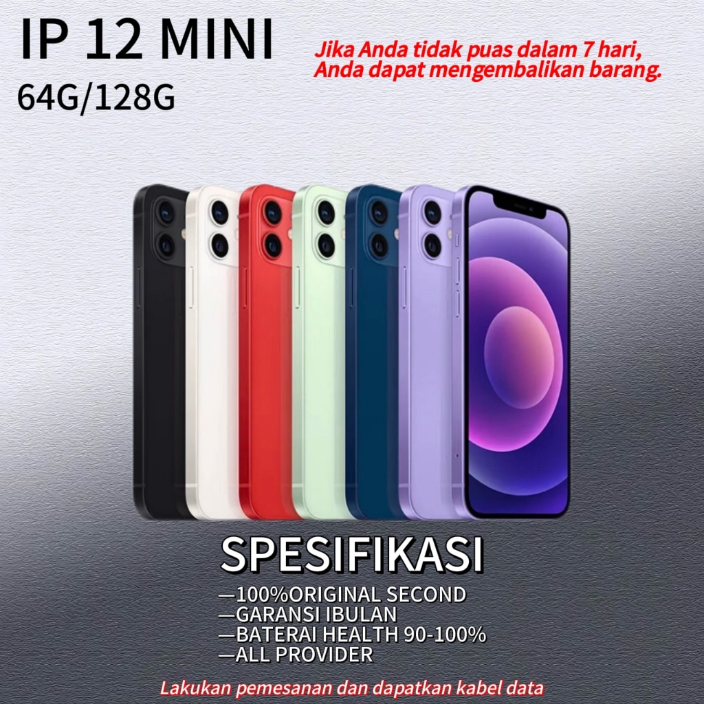 PROMO iphone 12 MINI SECOND original 100% 64GB 128GB kondisi mulus like new fullset iphone bekas