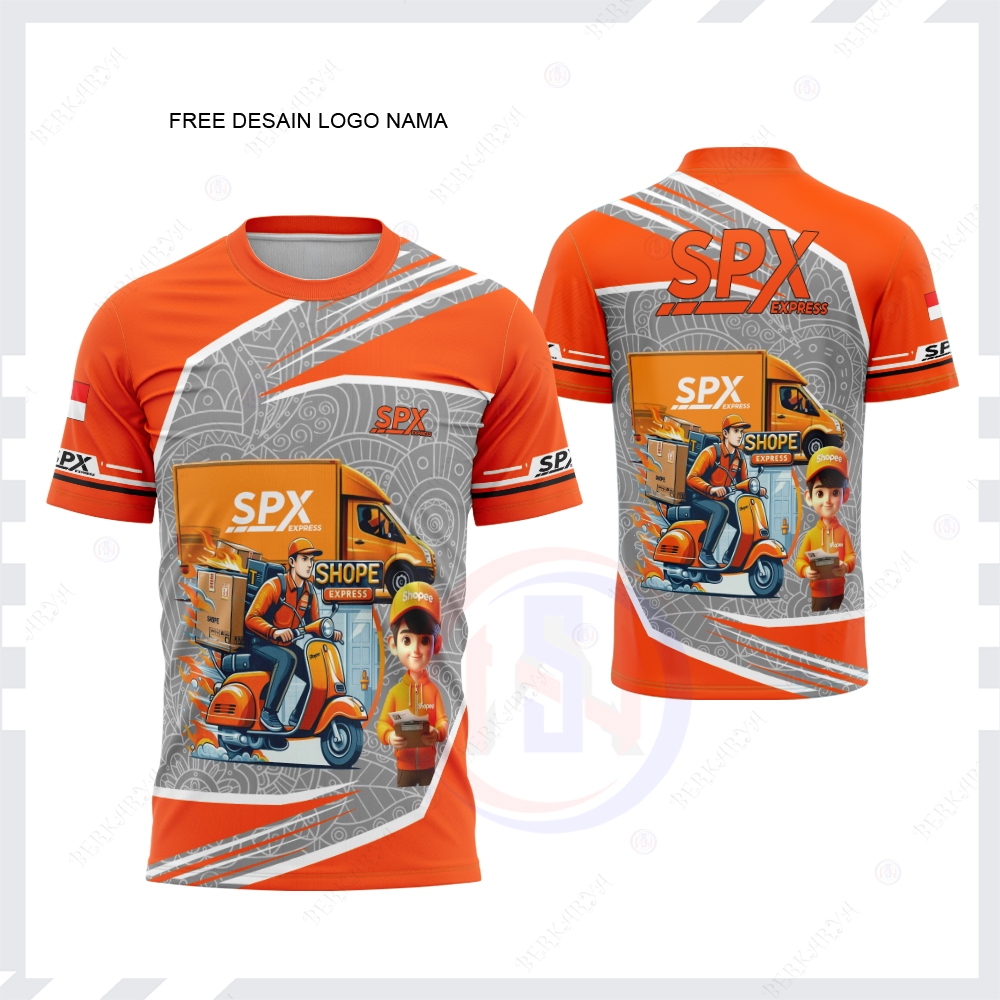BAJU KAOS DRIVER KURIR PAKET SHOPEE SPX EXPRESS JERSEY SPX EXPRESS Fullprinting