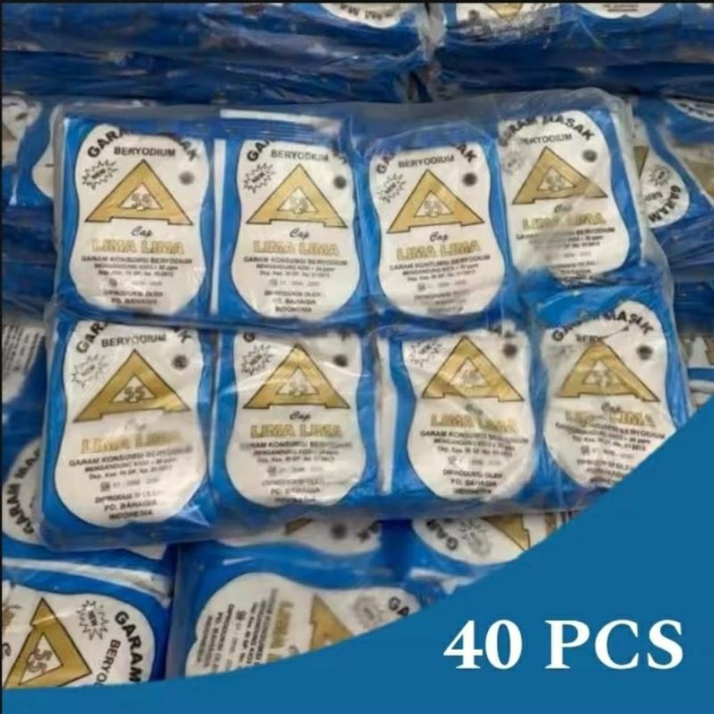 

40 Pcs Garam Masak Halus Beryodium Termurah / Garam Masak Dapur Beryodium Kemasan 100gr