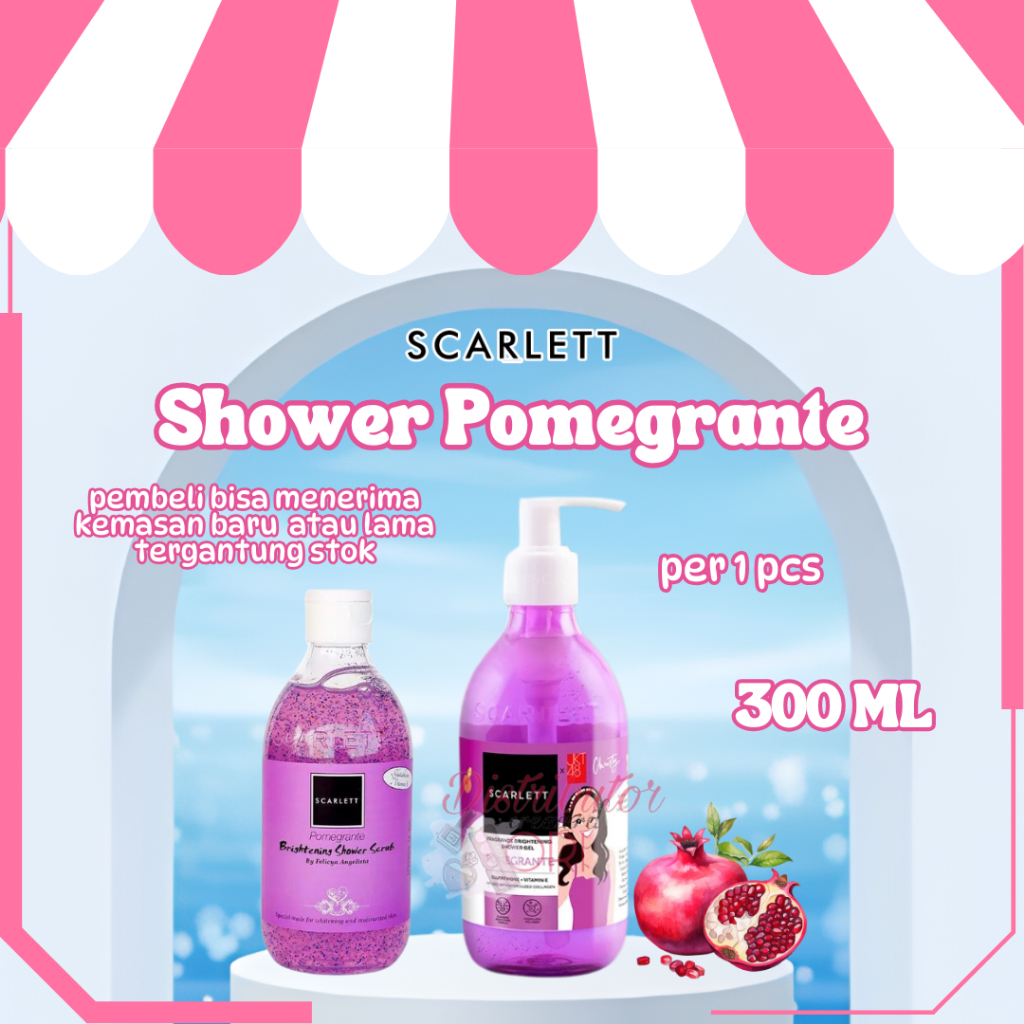 Scarlett Whitening Shower Scrub Pomegrante  | SABUN POMEGRATE SCARLETT ORIGINAL