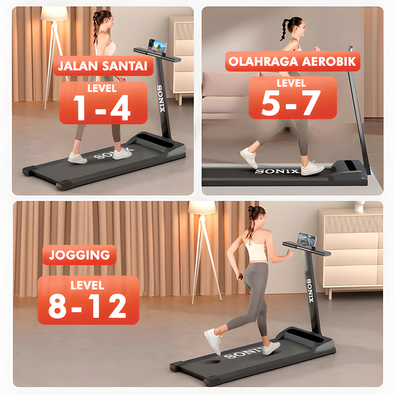 Ready Stock Sonix T Model Treadmill Incline Sport Treadmill Sudut 8 Sudut Electric Low Watt Dapat