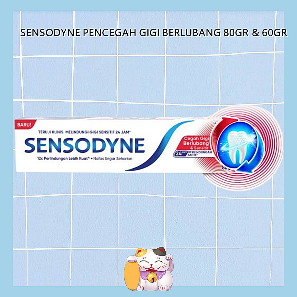 Sensodyne Toothpaste Pasta Gigi Cegah Gigi Berlubang & Sensitive 80gr & 60gr / Sensodyne Odol