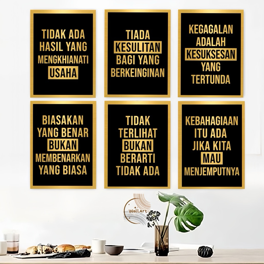 Hiasan Dinding Motivasi 20x30cm Pajangan Dinding Kantor Motivasi Hiasan Dinding Kata Motivasi