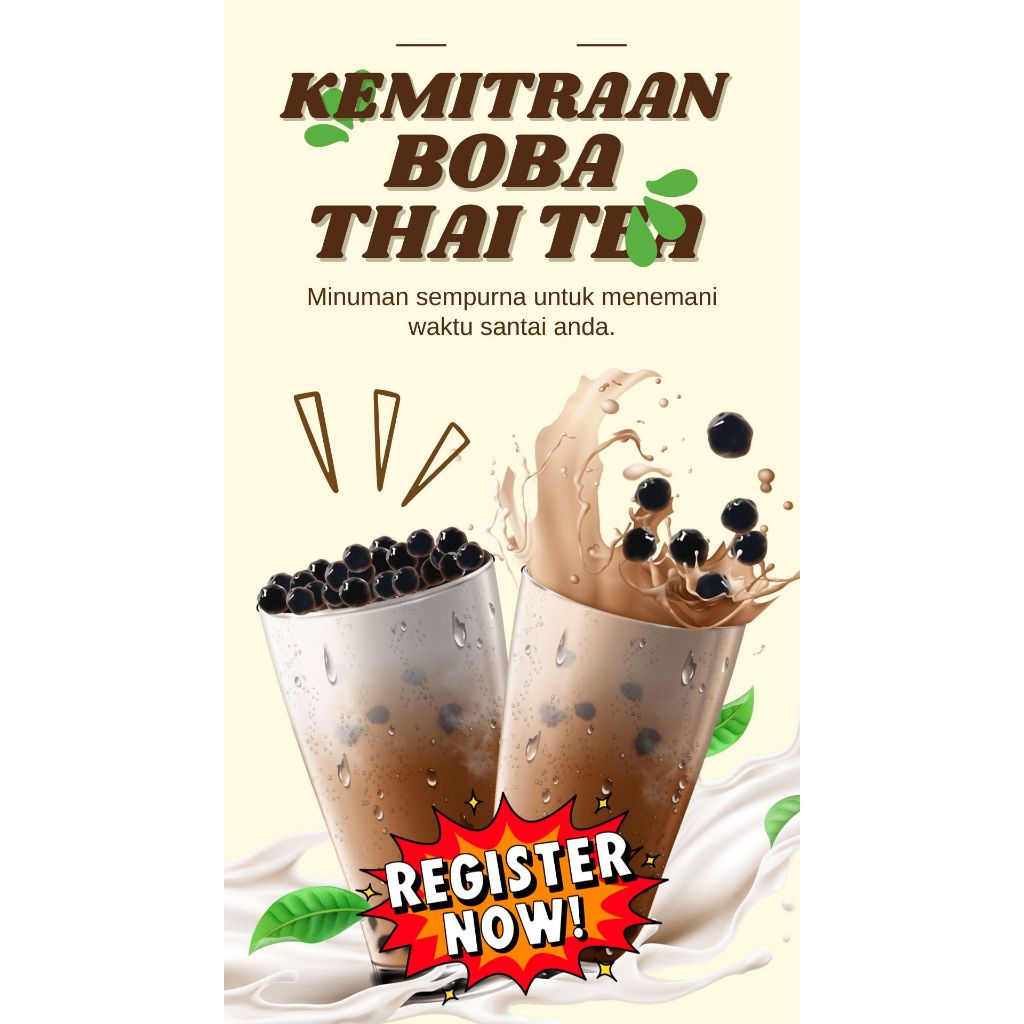 

Paket Usaha/ Kemitraan Thai Tea & Boba Premium Booth