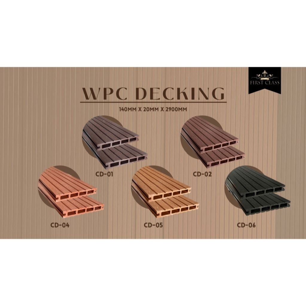 WPC DECKING OUTDOOR 140×20×2900mm | LANTAI KAYU KOMPOSIT