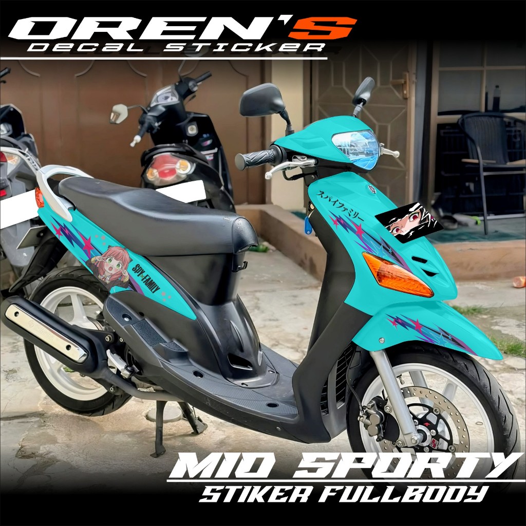 Stiker Fullbody Mio Sporty Motif Anime - Decal Stiker Mio Sporty Design Anime Anya SPY X FAMILY