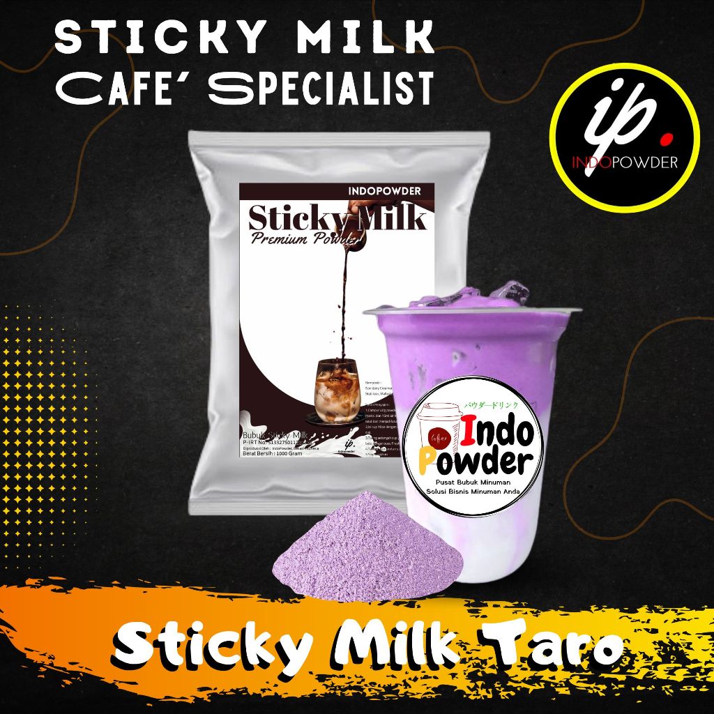 

IP Jakarta - Bubuk Minuman STICKY MILK TARO 1Kg Untuk Cafe, Waralaba dan Usaha Minuman