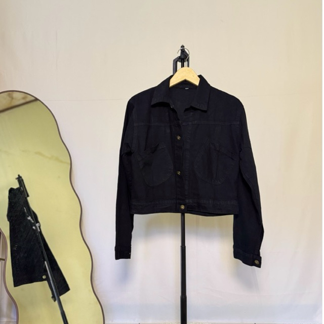 KIMI JACKET JEANS OVERSIZE | Jacket jeans black wanita