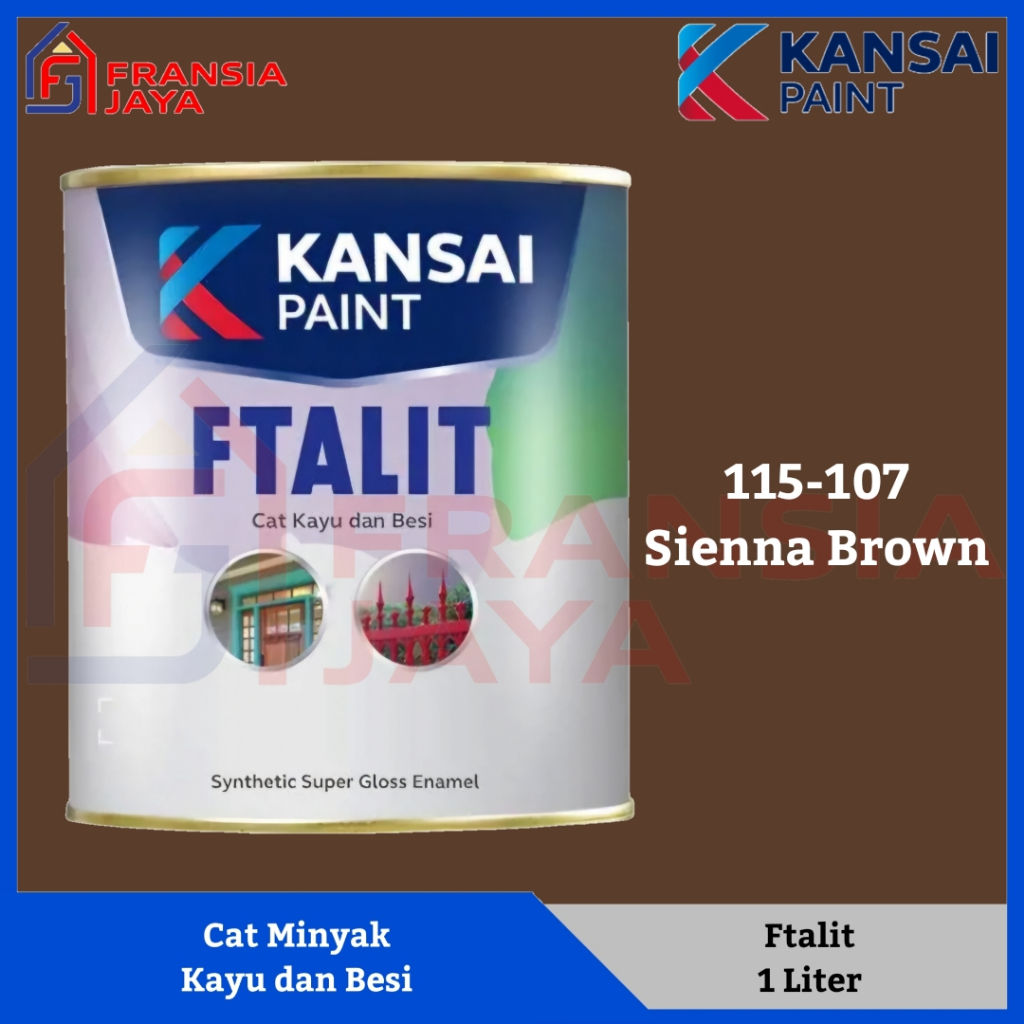 Ftalit 1 Kg KF 107 Sienna Brown Kansai Cat Minyak Besi dan Kayu