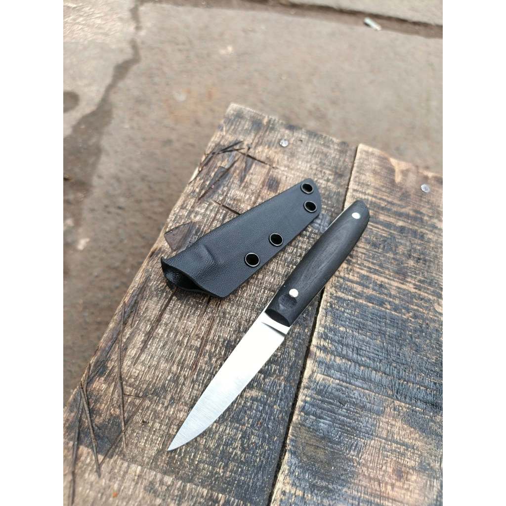 Neck Knife 7 cm Material K110 Handle Micarta Sarung Kydex Black