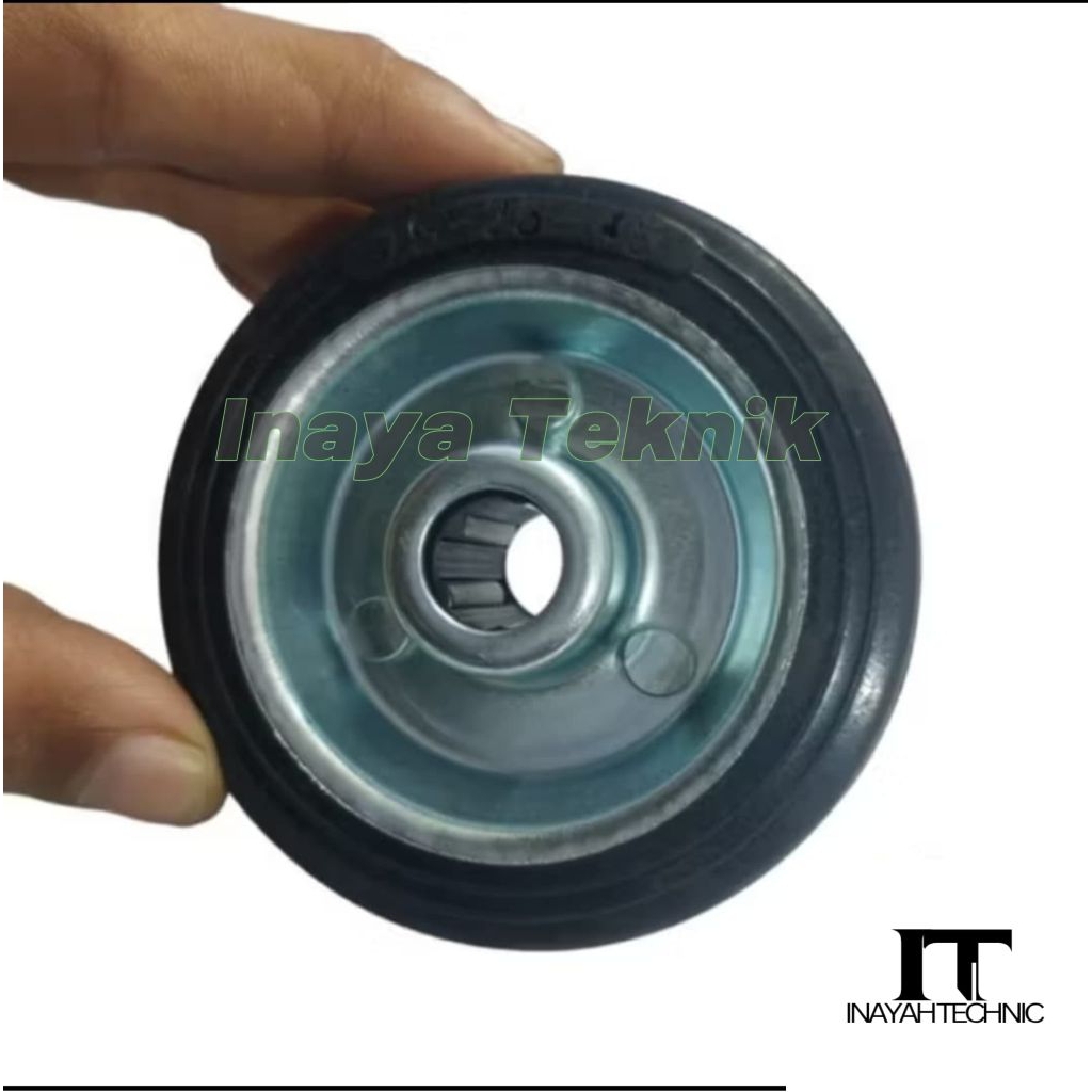 Inaya Roda Ban Troli Trolley Karet Hitam 3 Inch 7cm Roda Etalase Meja Gerobak Wheel Only Roda Only