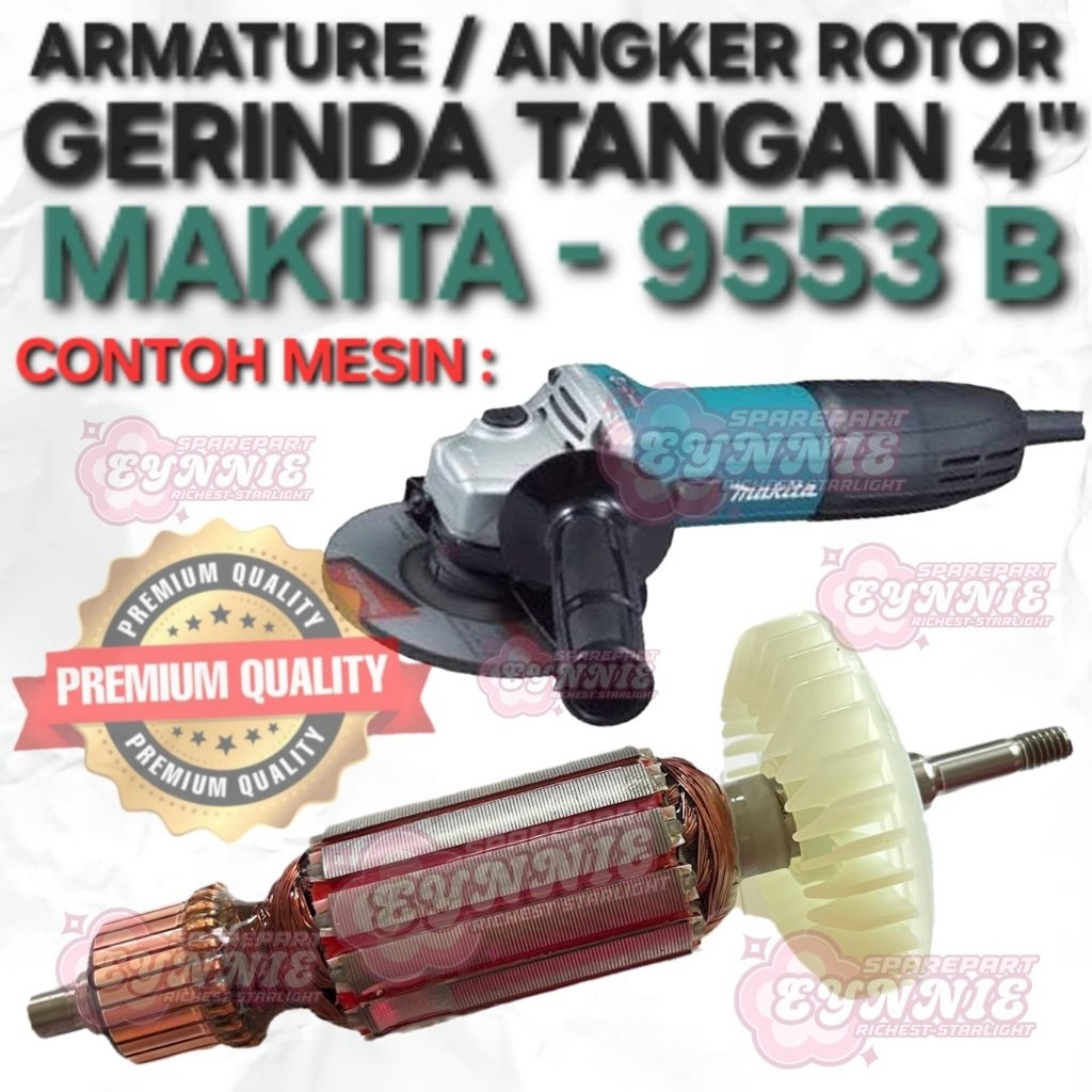 ARMATURE MAKITA 9553B ANGKER ROTOR GERINDA TANGAN 4" MAKITA 9553 B POLOS