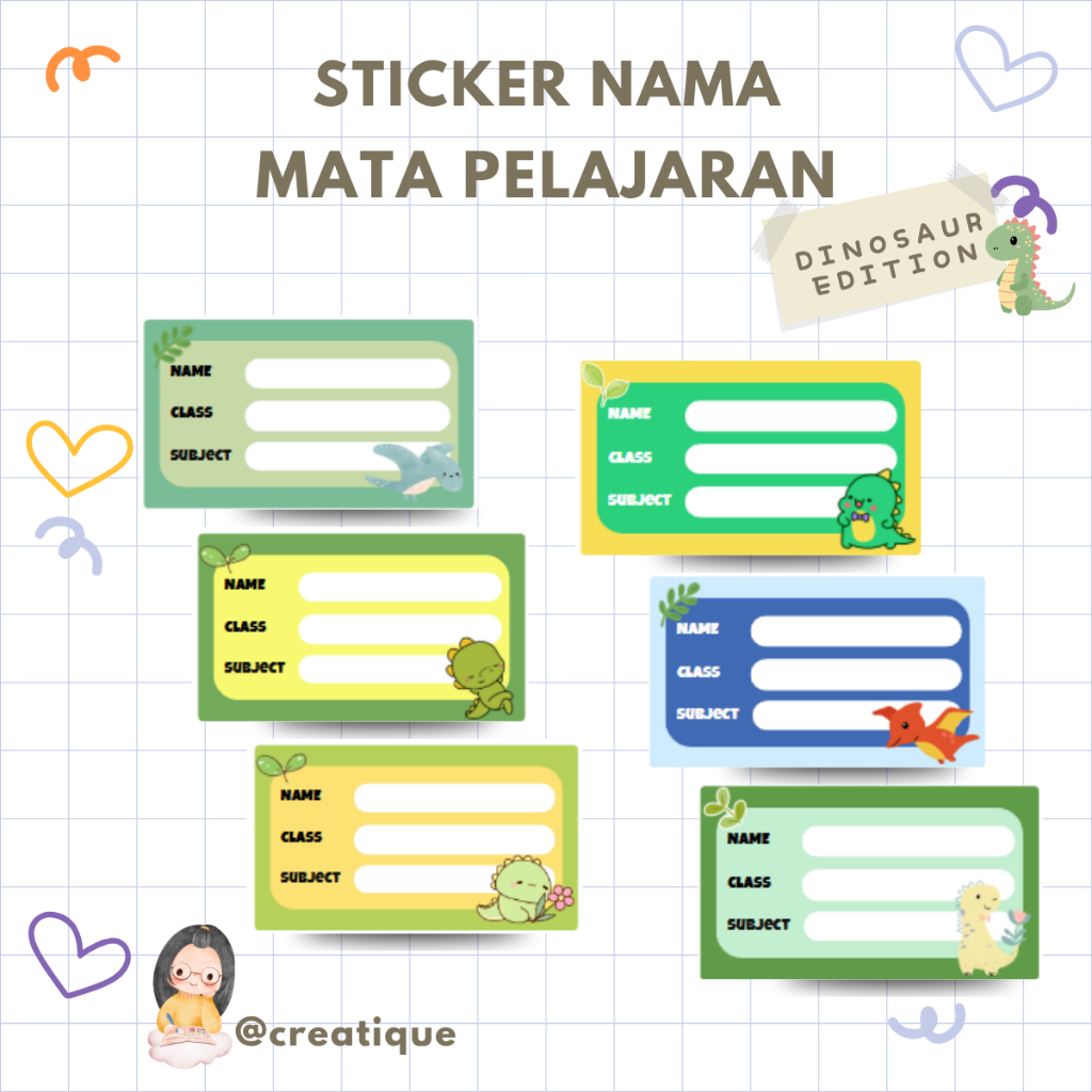 

[10Pcs] Stiker Label Buku Mata Pelajaran | Sticker Buku Nama Sekolah | Stiker Nama Buku Tempelan Anak Kawai Lucu