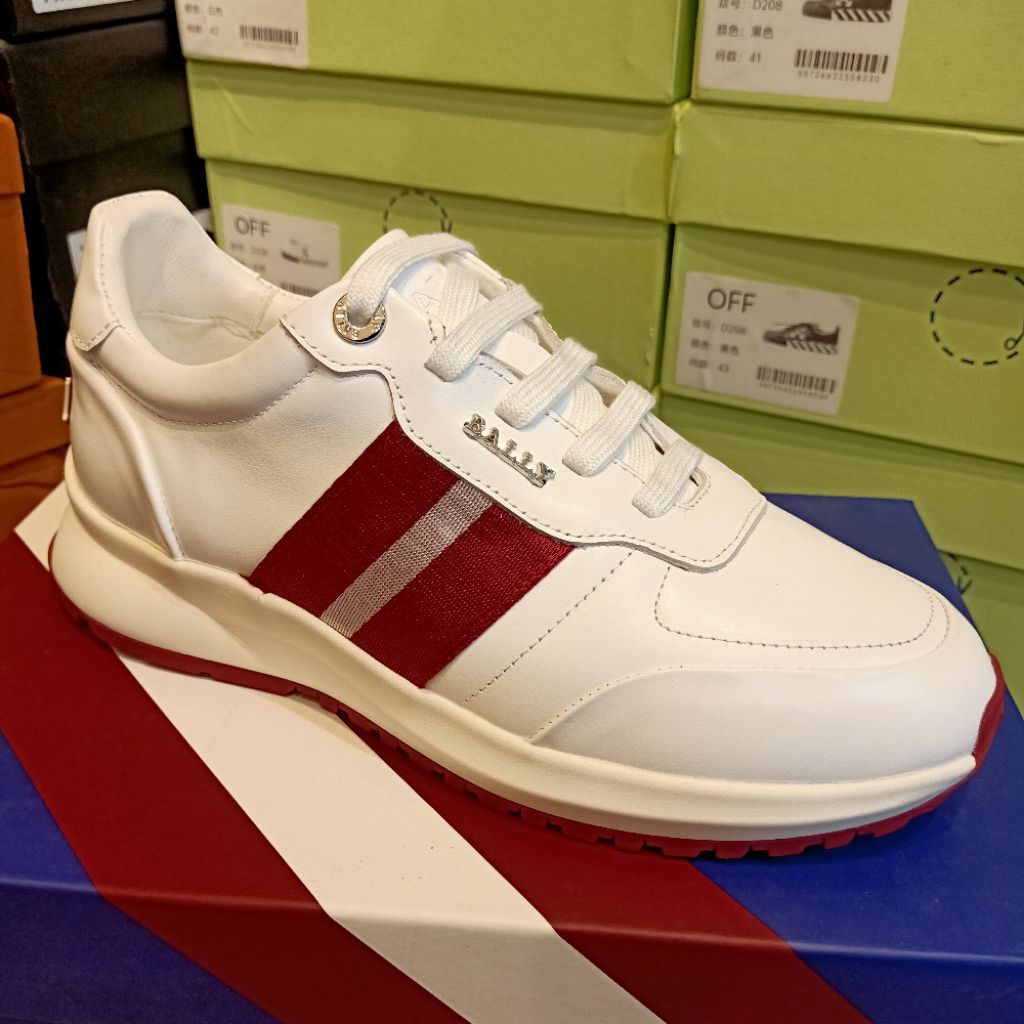 Sepatu Sneakers Bally white sepatu sneaker pria