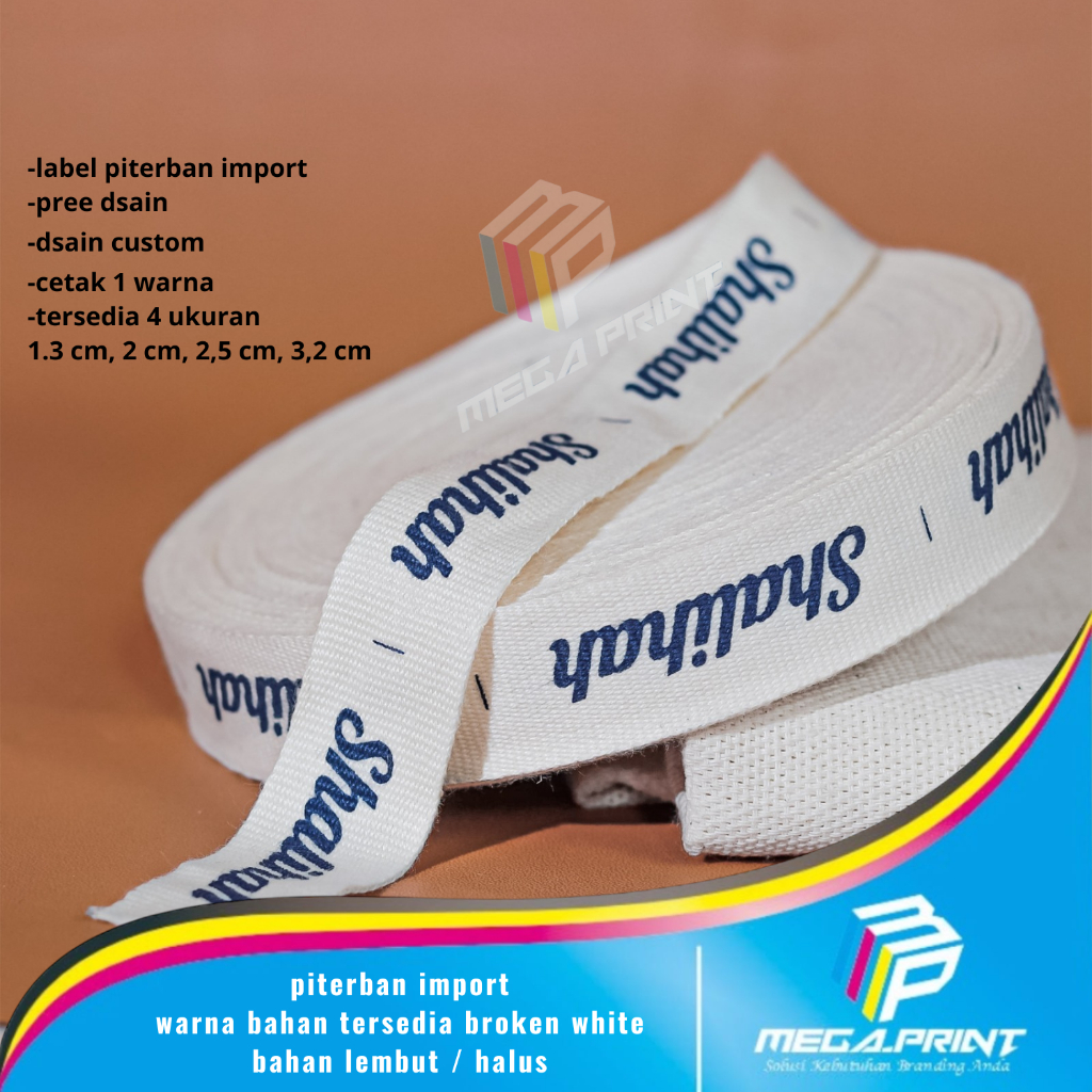 piterban import 1,3cm label pakaian label murah piterban label katun label baju label murah label hi