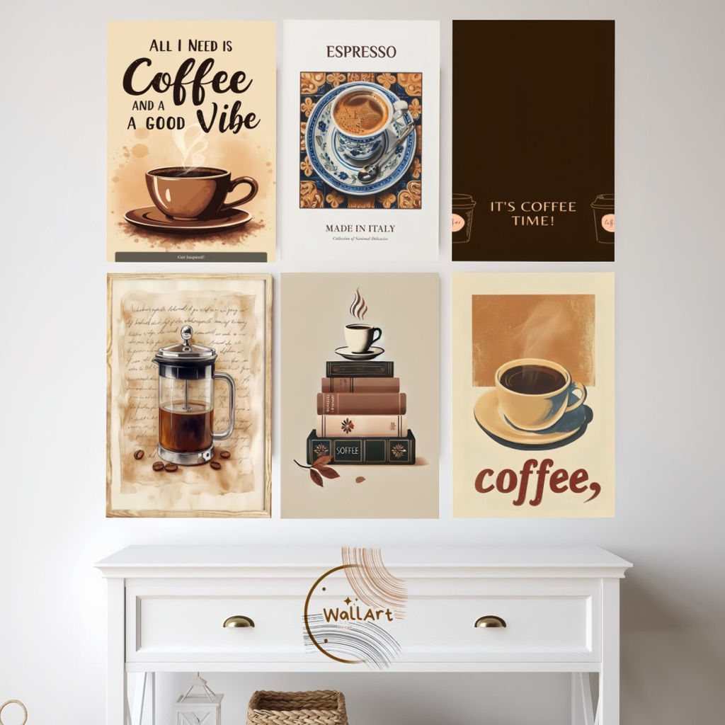 Hiasan Dinding Cafe Aesthetic 20x30cm Pajangan Dinding Cafe Modern Hiasan Dinding Cafe Kopi