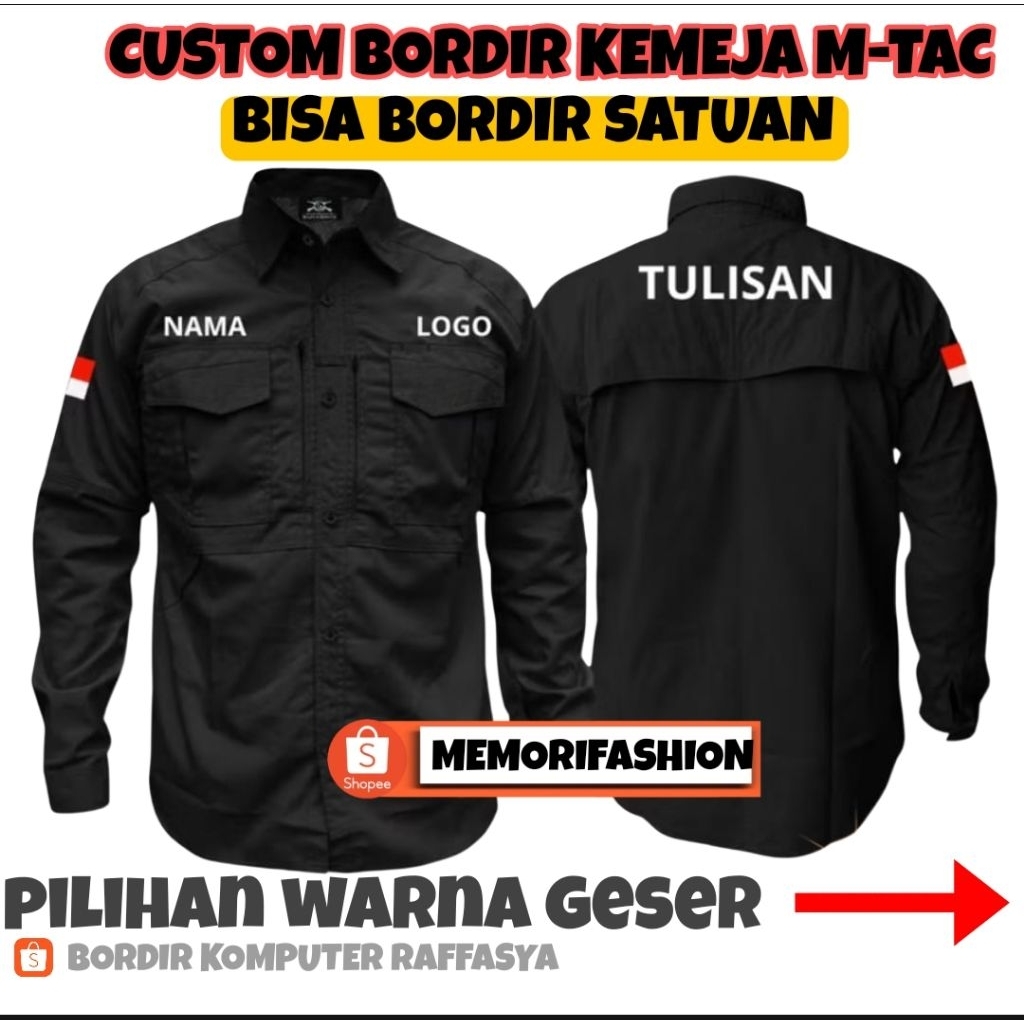 KEMEJA TACTICAL M-TAC BORDIR SATUAN/LUSINAN