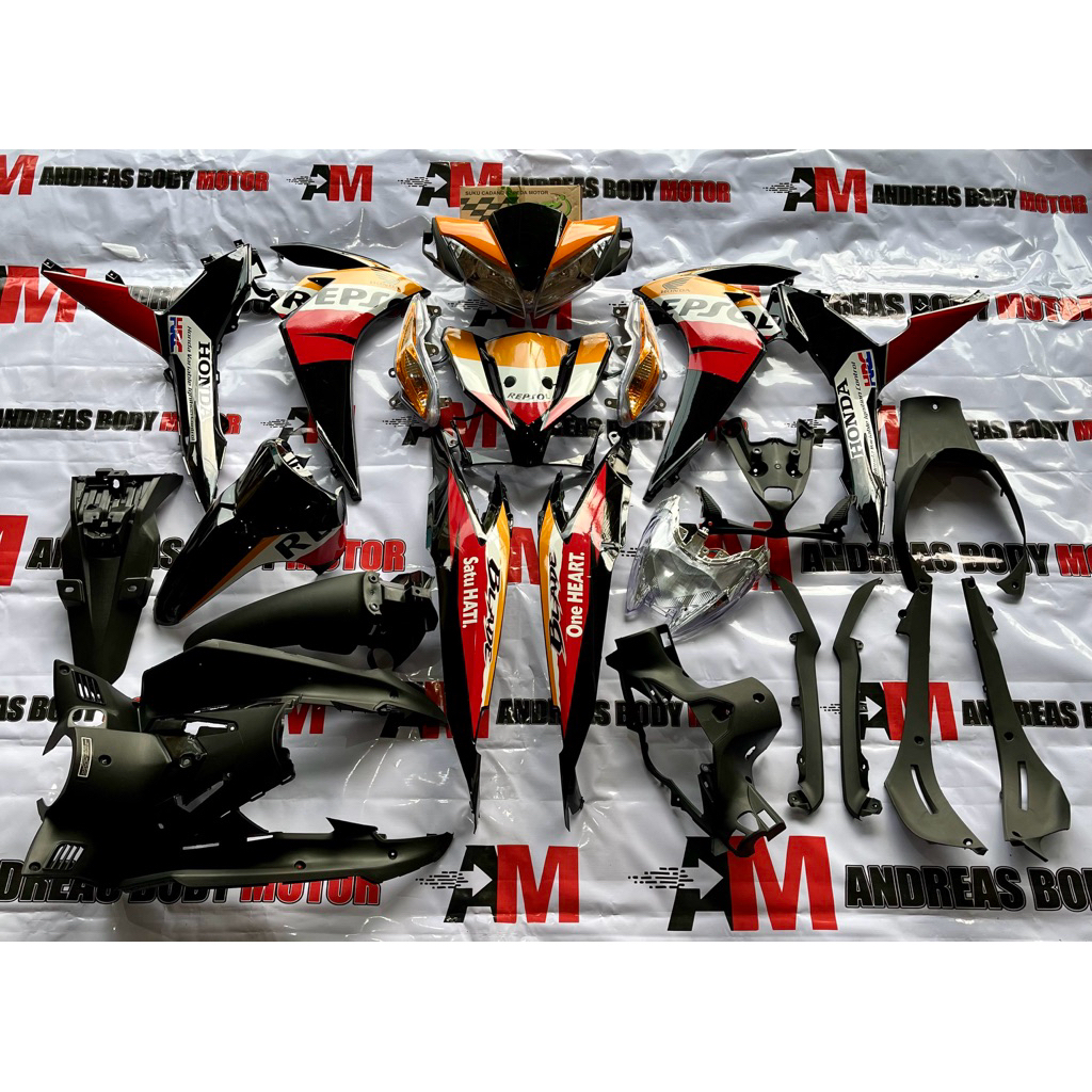 Cover Body Full Sett Kap Body Honda Blade New 125 Lengkap Dengan Lampu Depan Belakang+Sein Full Set