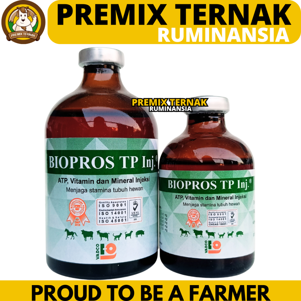 BIOPROS TP INJ 100ML BIOPROS TP INJ 50ML VADCO - Obat Penguat Otot & Menjaga Stamina Tubuh Hewan