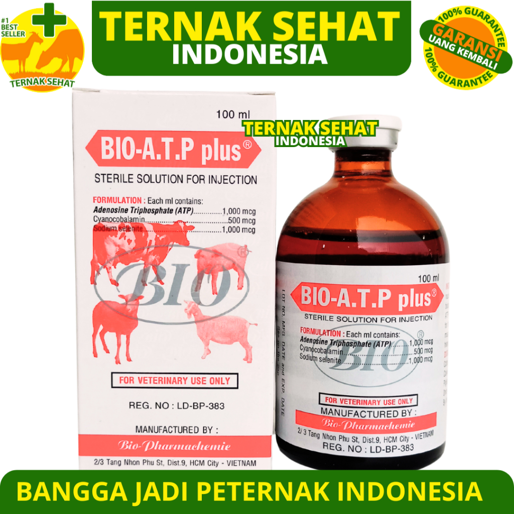 BIO ATP PLUS 100ML - Vitamin Hewan Energi Instan Penguat Otot & Daya Tahan Stamina Tubuh Ternak