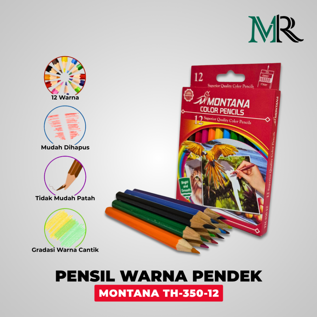 

Pensil Warna Pendek - 1 Set Isi 12 Warna - Kualitas Premium